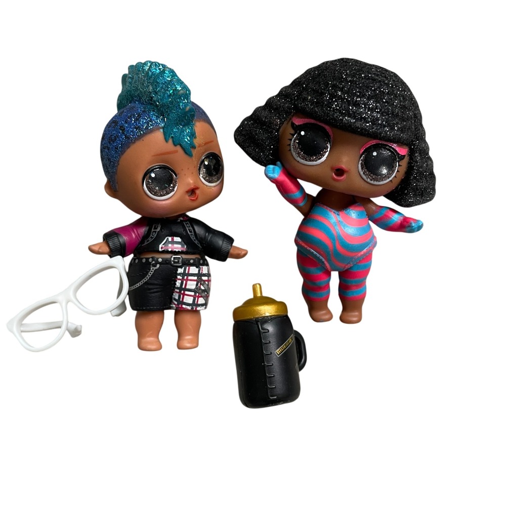 Lalaloopsy Radio Queen & Punk Boi  3" Doll (Toy Water bottle Included)